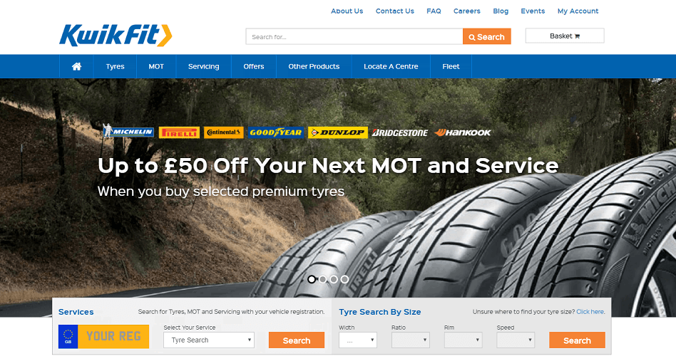 Kwikfit Homepage Screenshot